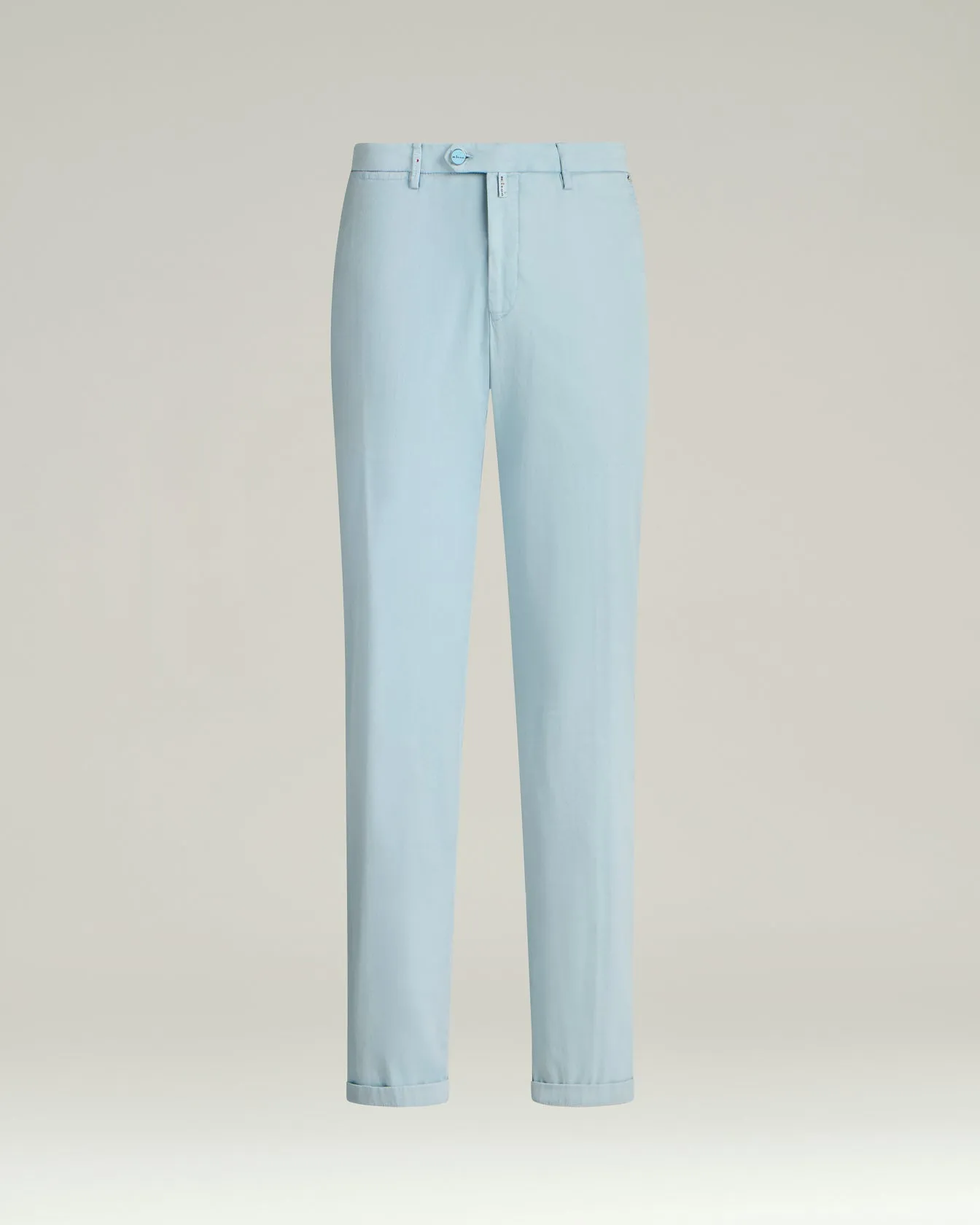 COTTON CHINO TROUSERS IN POWDER BLUE sold by Kiton