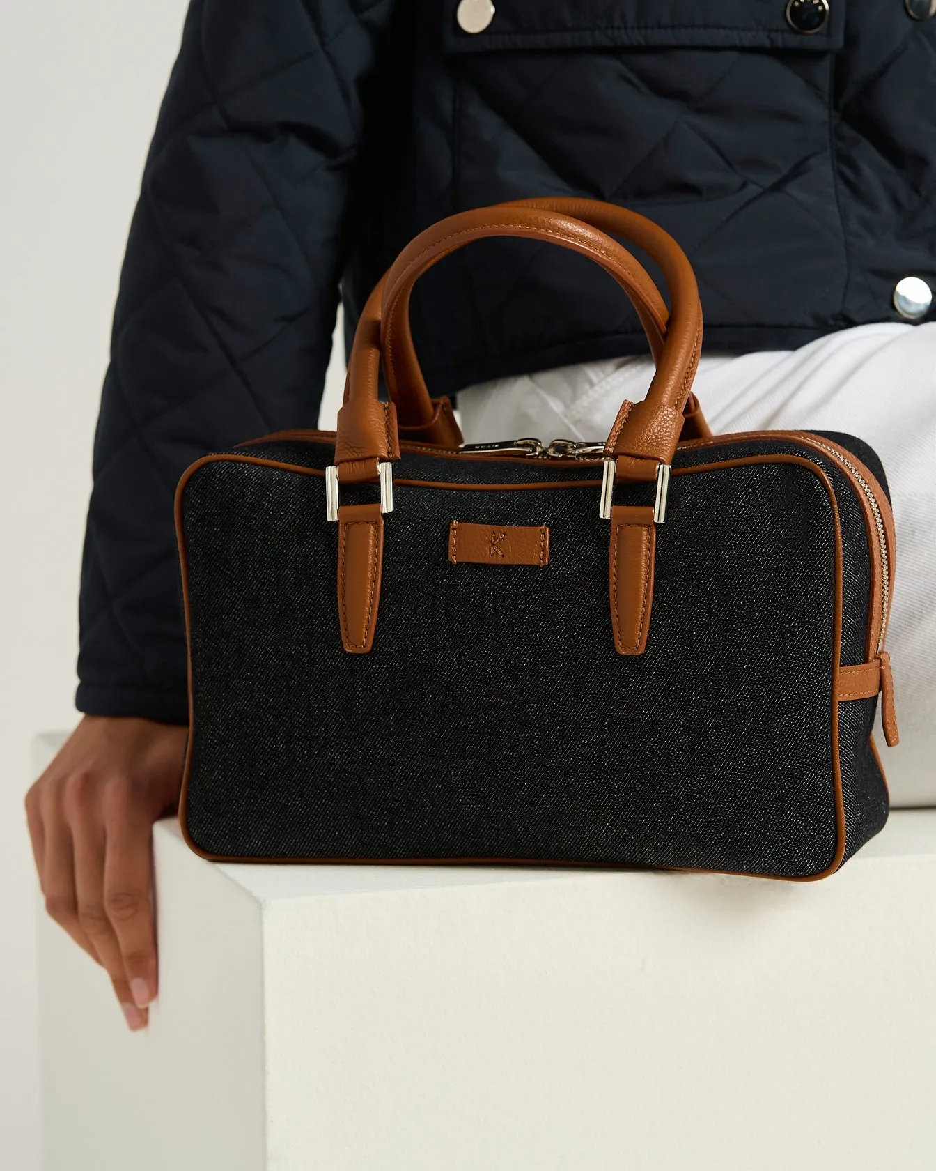 COTTON KISS ME BAG WITH CALFSKIN LEATHER DETAIL sold by Kiton product image thumbnail 4
