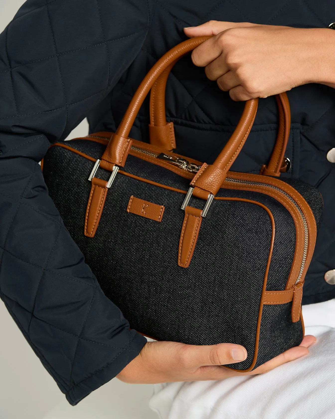 COTTON KISS ME BAG WITH CALFSKIN LEATHER DETAIL sold by Kiton product image thumbnail 3