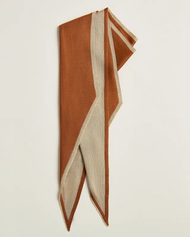 PURE SILK SCARF LEATHER WITH CALFSKIN TRIM made by Kiton