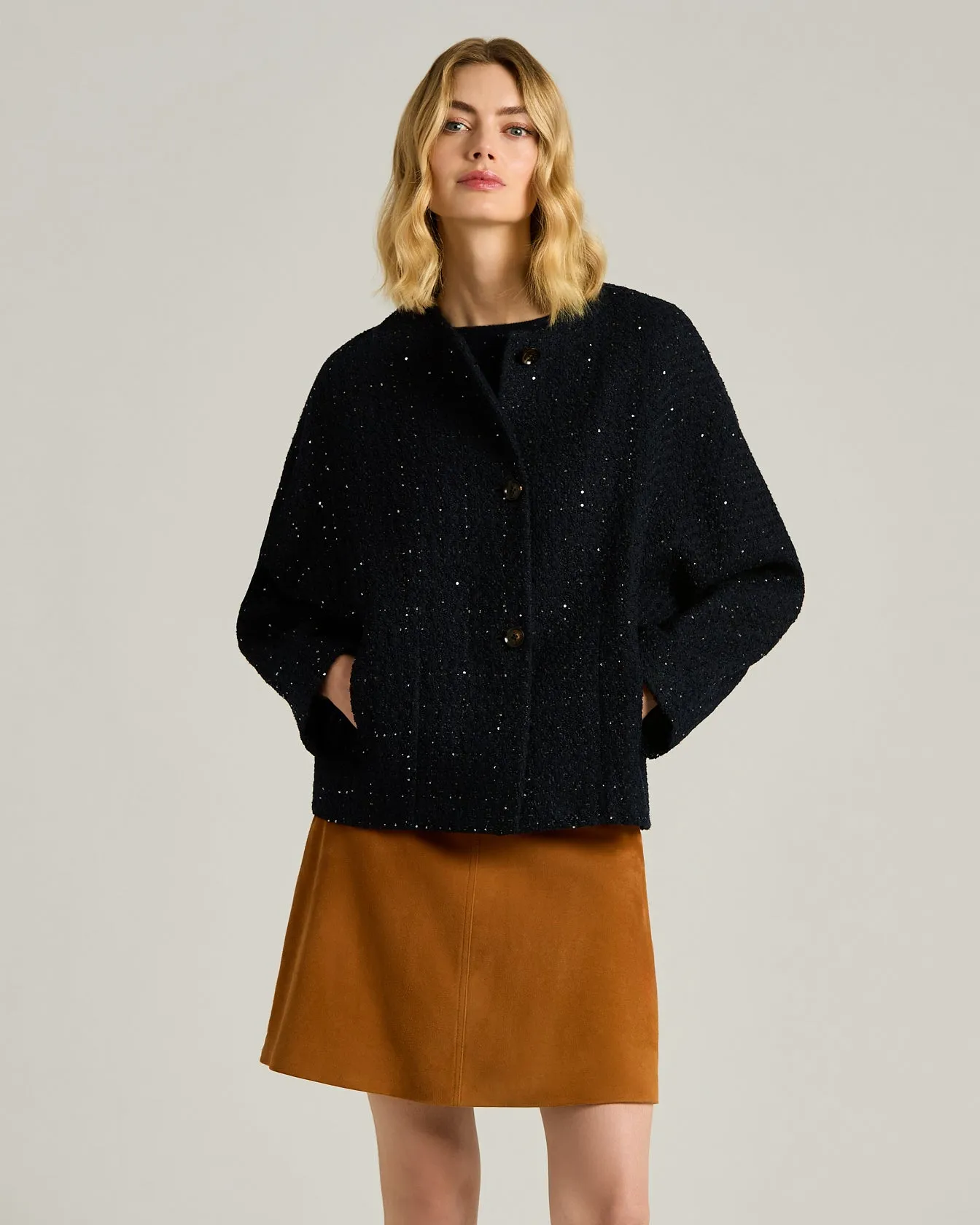 TAILORED WOOL AND SILK JACKET IN NAVY BLUE sold by Kiton product image thumbnail 2