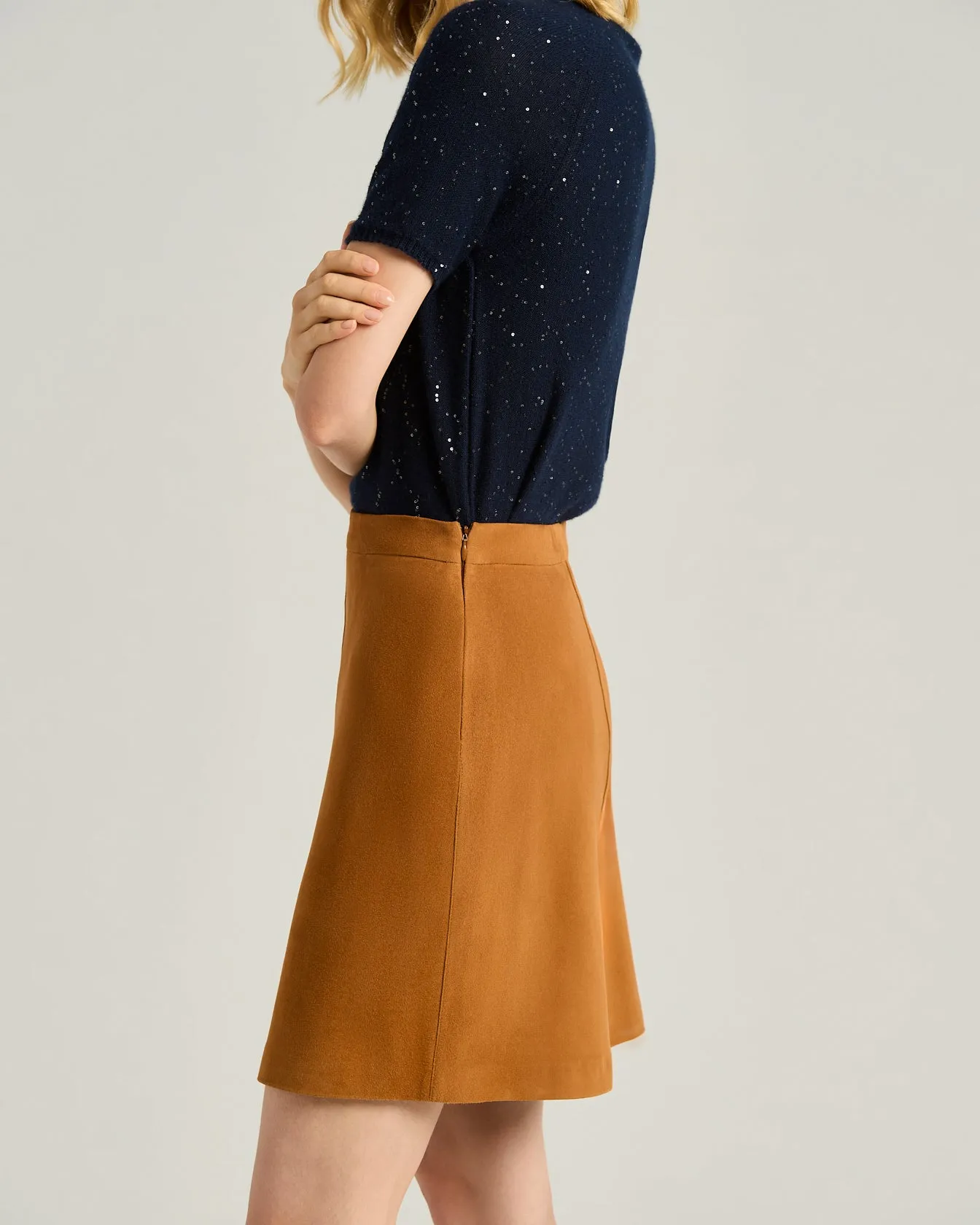 SOFT LEATHER SKIRT IN CAMEL LAMBSKIN sold by Kiton product image thumbnail 4
