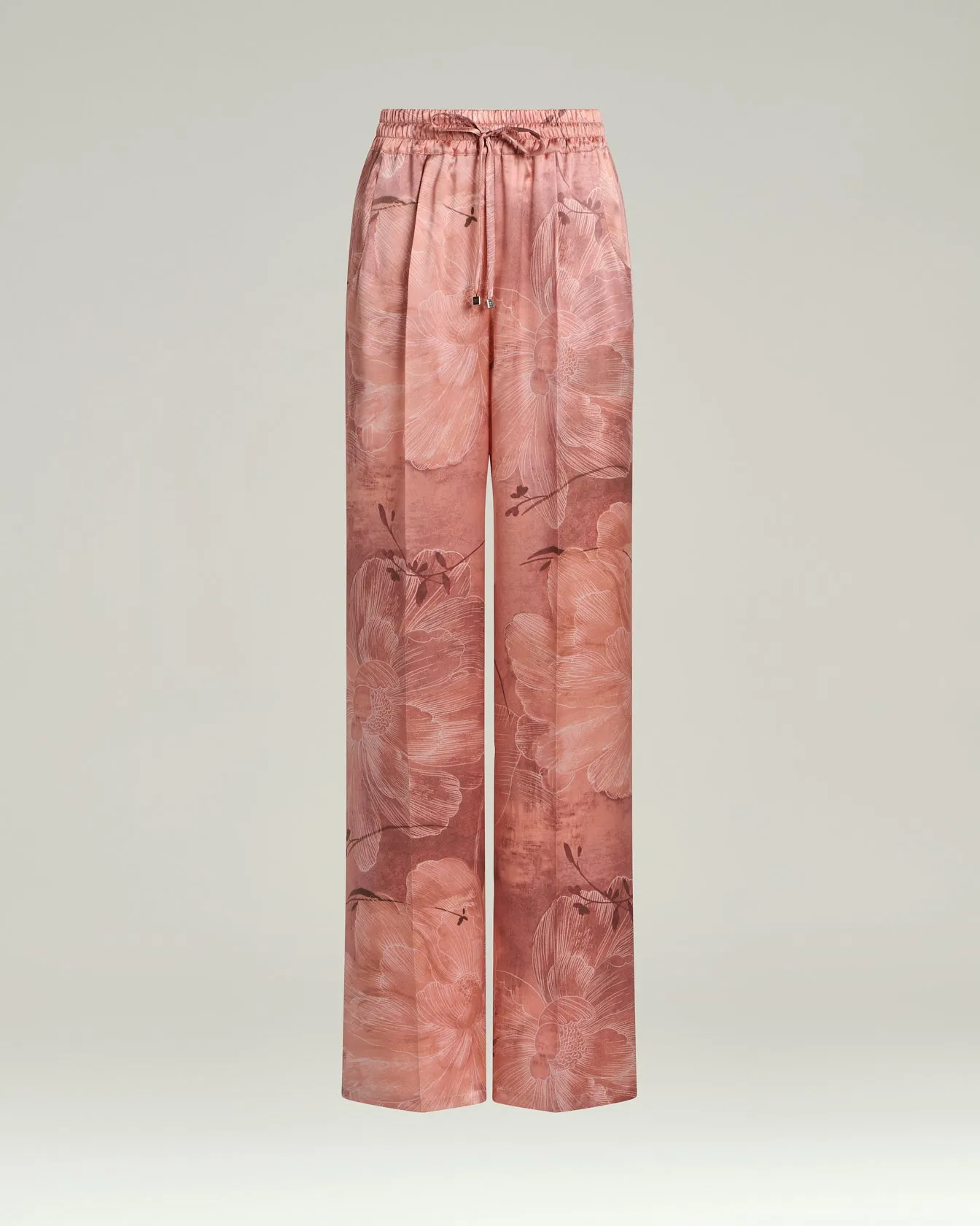 PRINTED PURE SILK TROUSERS sold by Kiton