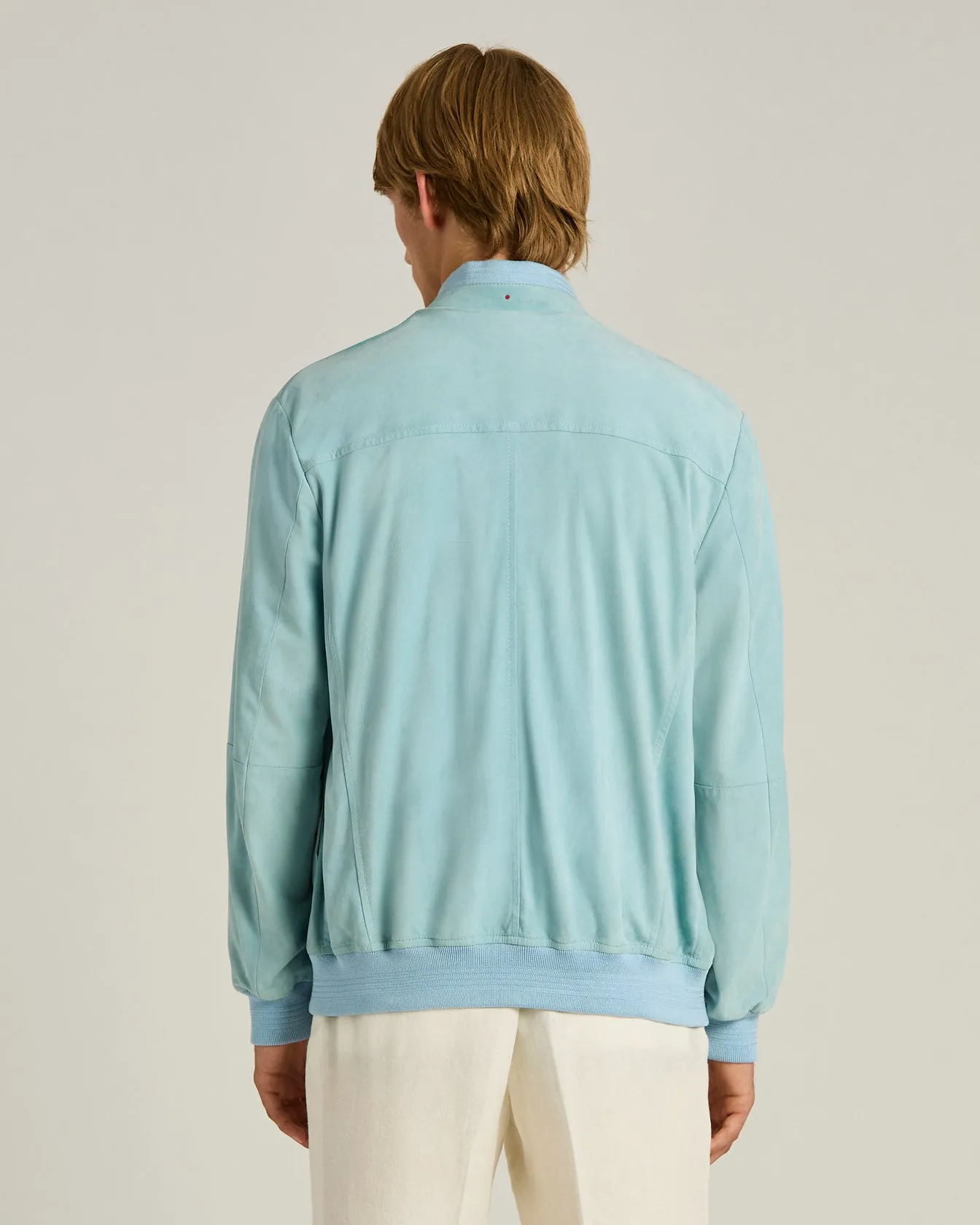 SUEDE JACKET IN AZURE LAMBSKIN sold by Kiton product image thumbnail 3