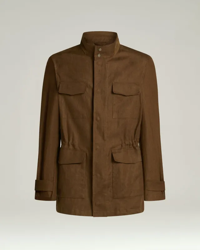 LINEN UTILITY JACKET sold by Kiton