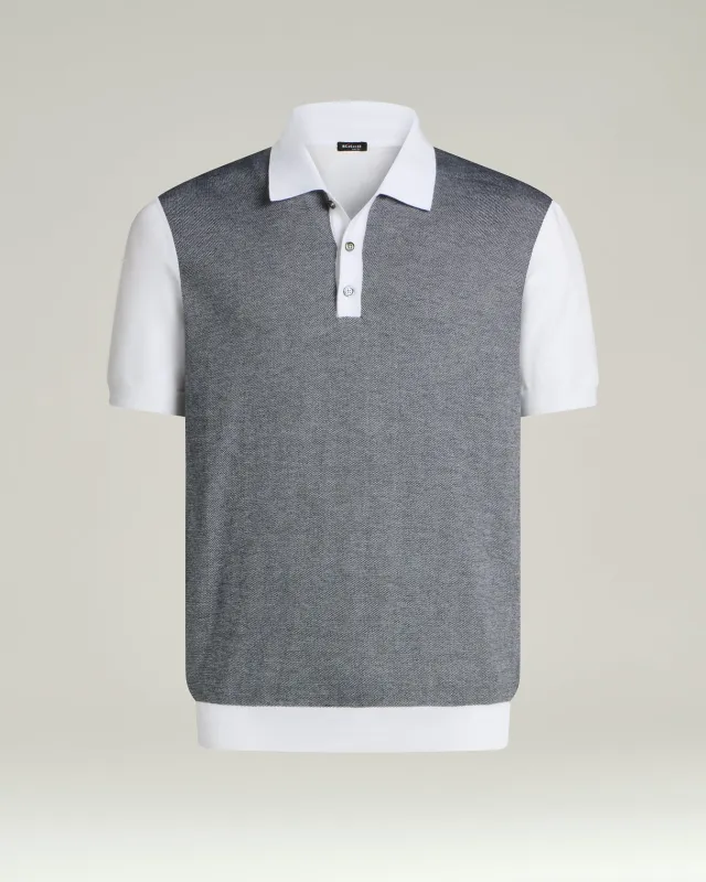 PURE COTTON POLO SHIRT WITH CONTRASTING DETAILS made by Kiton