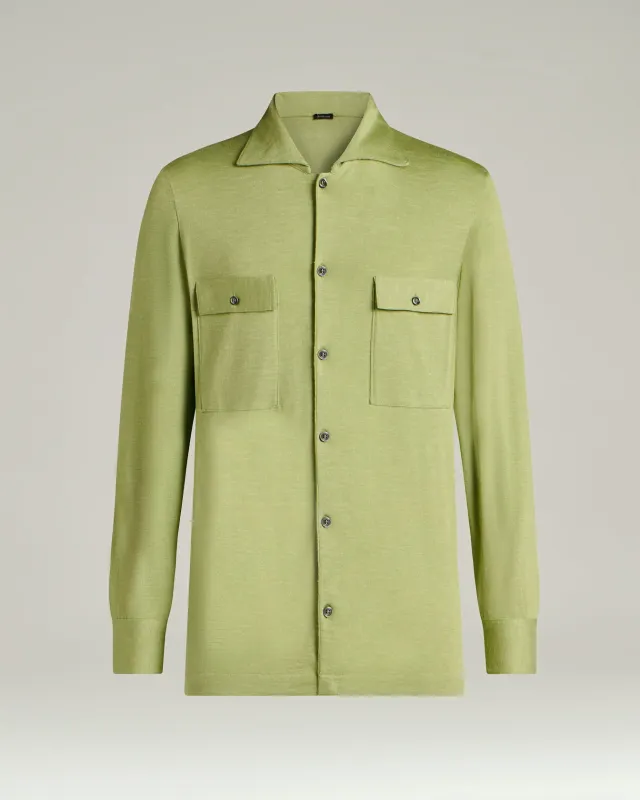 SILK, CASHMERE AND LINEN BLEND OVERSHIRT made by Kiton