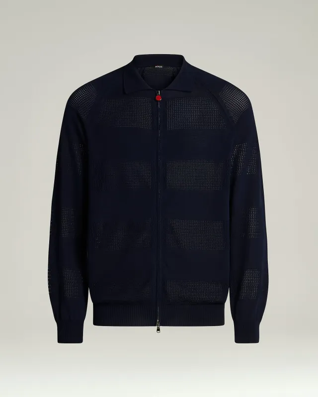 LONG-SLEEVED ZIPPED BOMBER JACKET made by Kiton