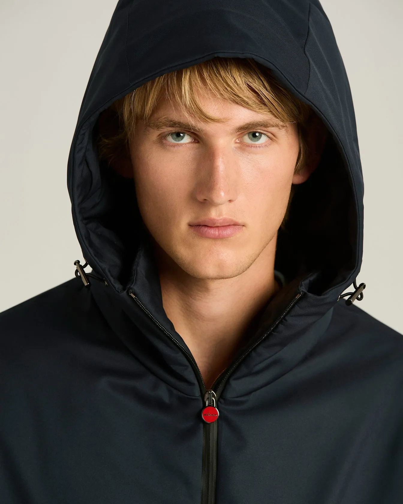 HOODED TECHNICAL FABRIC JACKET IN NAVY BLUE sold by Kiton product image thumbnail 4