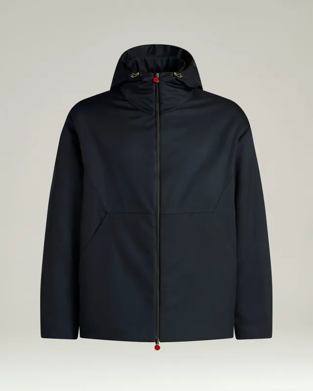 HOODED TECHNICAL FABRIC JACKET IN NAVY BLUE made by Kiton