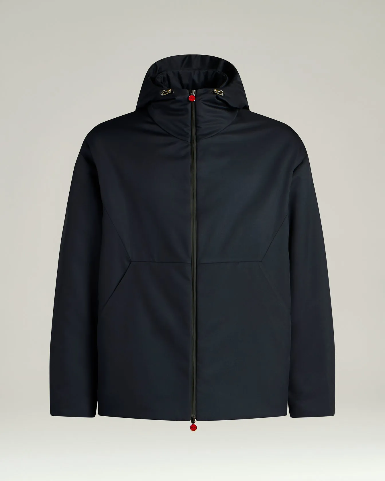 HOODED TECHNICAL FABRIC JACKET IN NAVY BLUE sold by Kiton