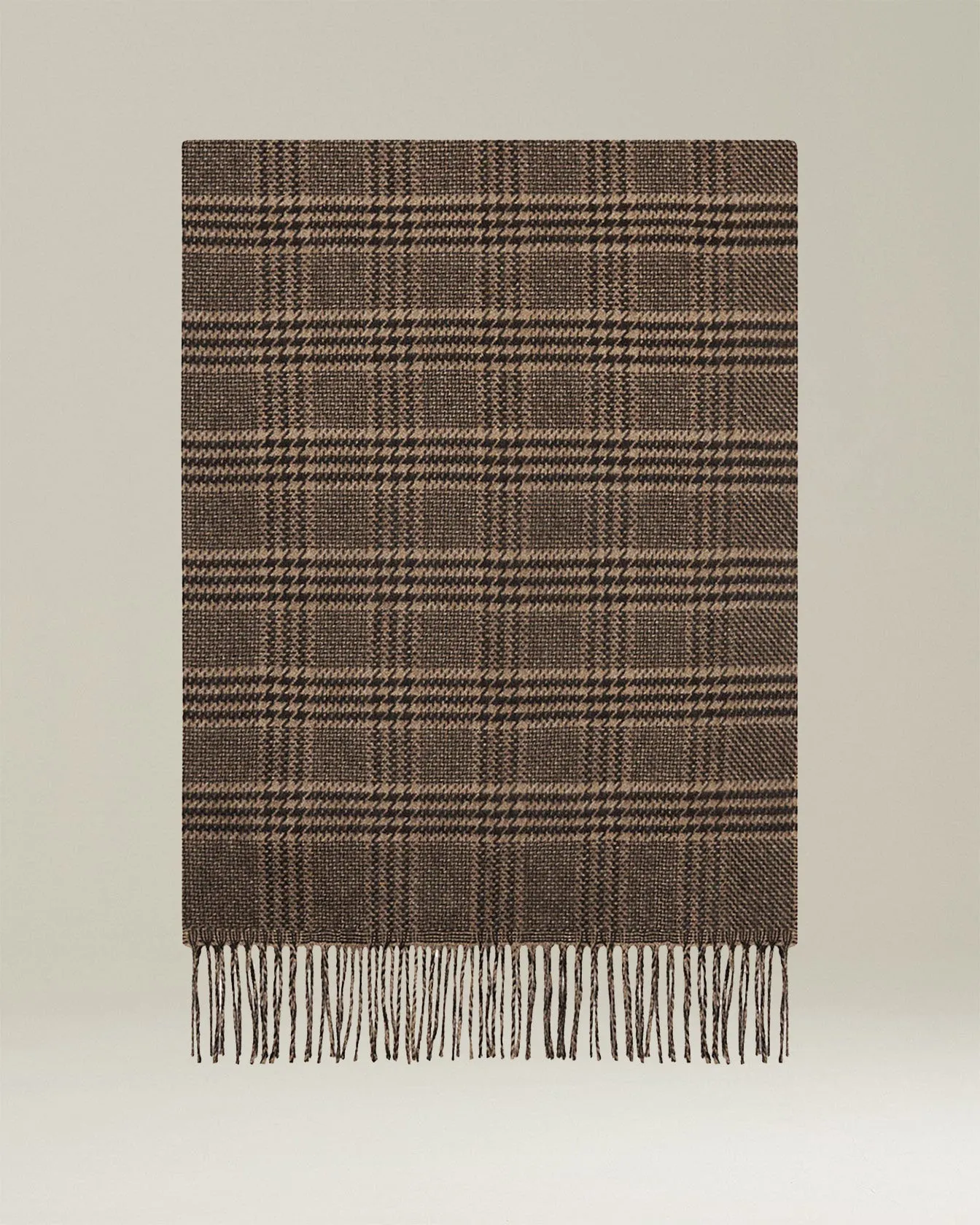 GLEN PLAID SILK AND CASHMERE SCARF sold by Kiton