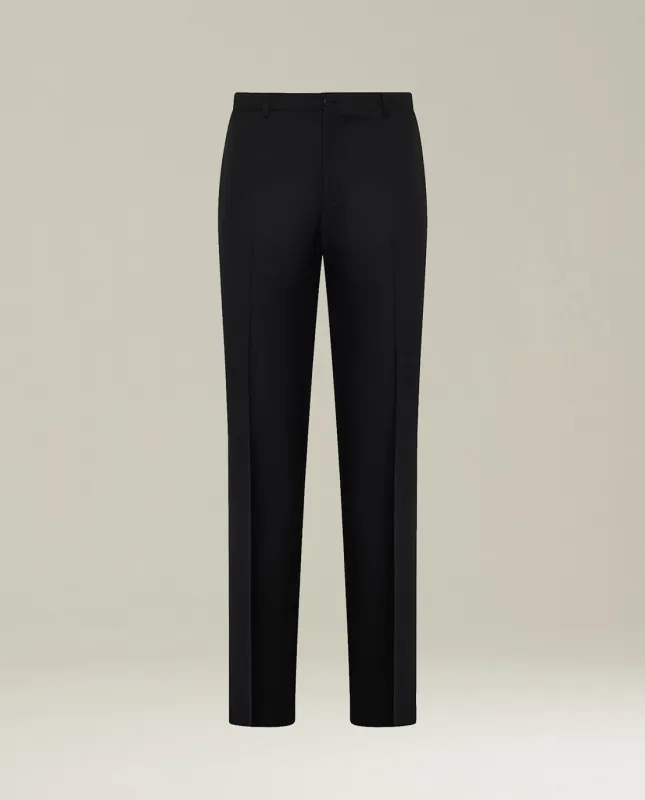 BLACK 150S WOOL TROUSERS WITH TAPERED FIT made by Kiton