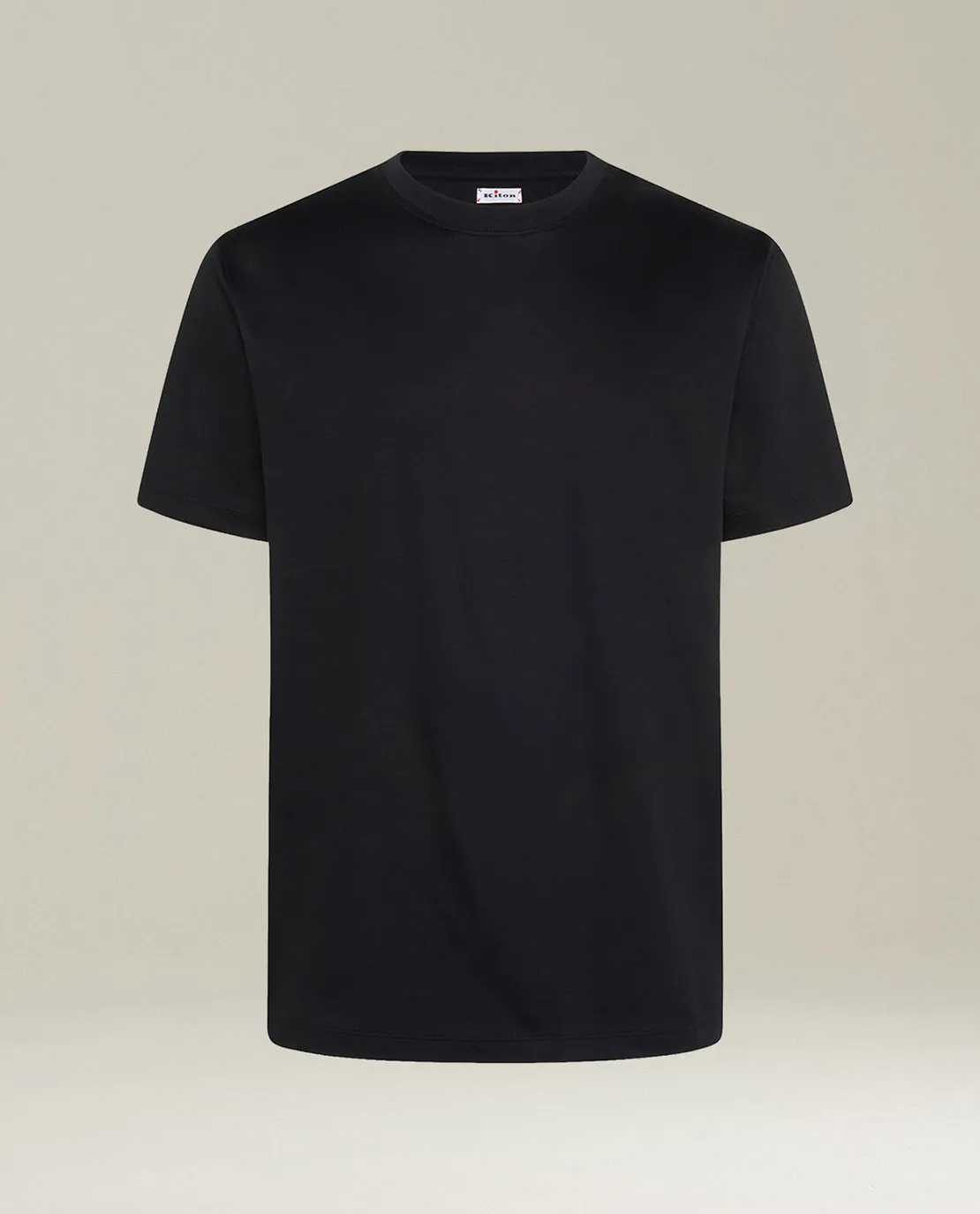 BLACK COTTON CREW-NECK T-SHIRT sold by Kiton