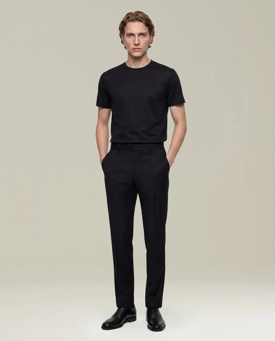 BLACK COTTON CREW-NECK T-SHIRT sold by Kiton product image thumbnail 5