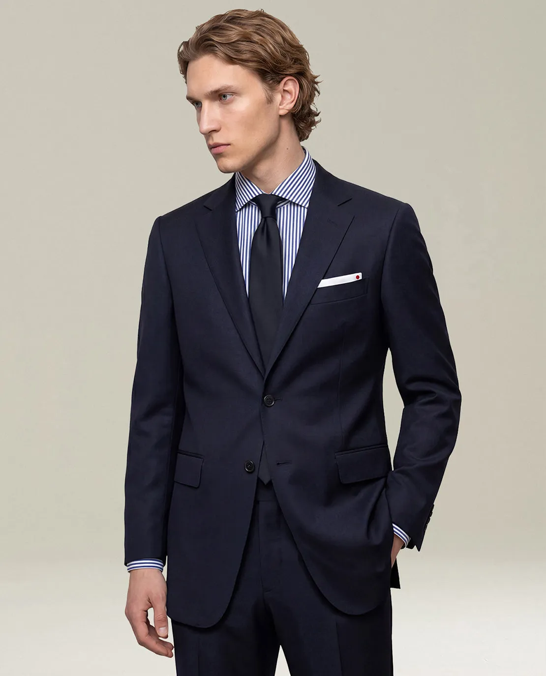 NAVY BLUE TIE sold by Kiton product image thumbnail 3