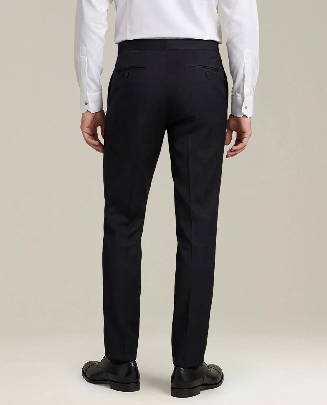 BLACK 14-MICRON WOOL TUXEDO WITH SATIN PEAK LAPELS sold by Kiton product image thumbnail 5