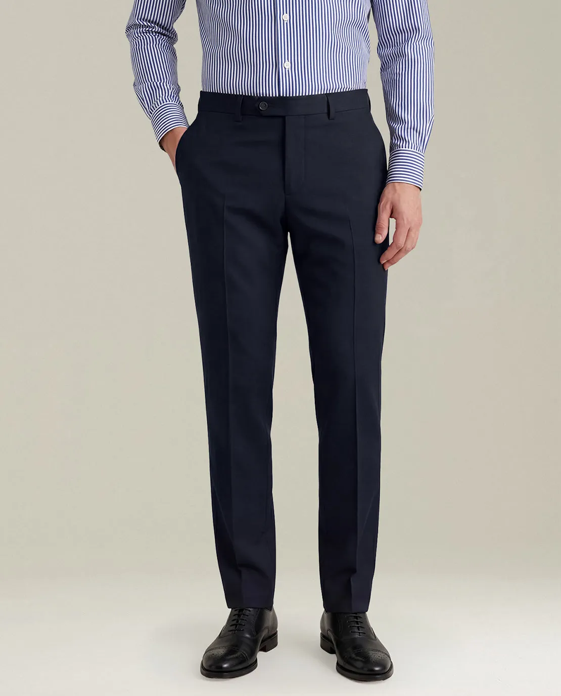 NAVY BLUE 14-MICRON WOOL SUIT WITH NATURAL SHOULDERS sold by Kiton product image thumbnail 4