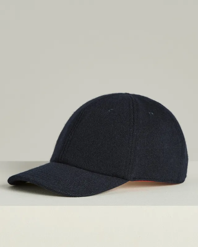 CASHMERE AND SILK BASEBALL CAP WITH LEATHER DETAILS made by Kiton