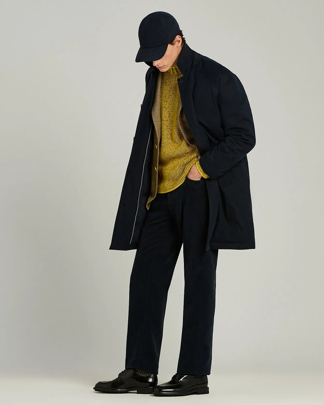 CASHMERE AND SILK BASEBALL CAP WITH LEATHER DETAILS sold by Kiton product image thumbnail 5