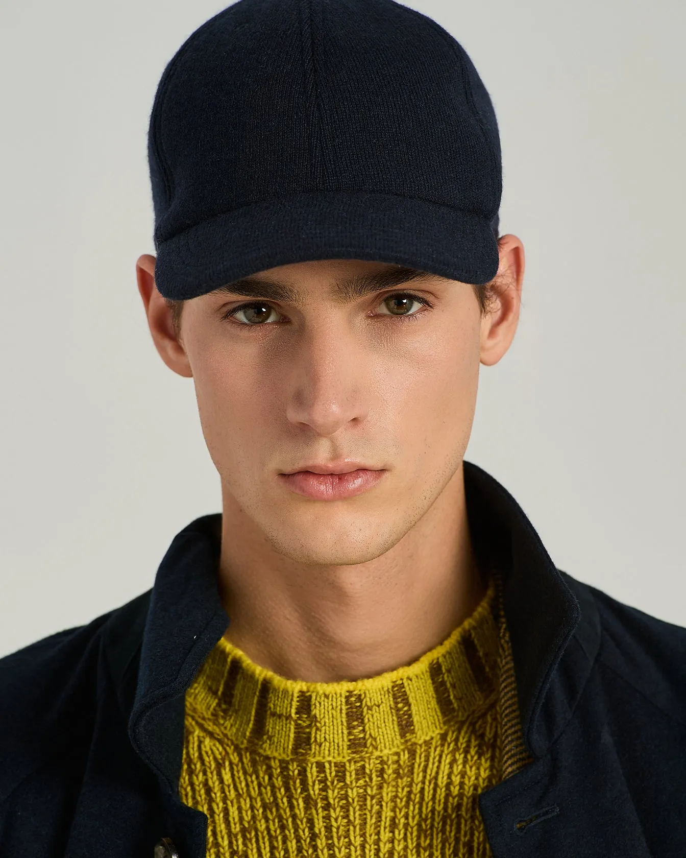 CASHMERE AND SILK BASEBALL CAP WITH LEATHER DETAILS sold by Kiton product image thumbnail 3