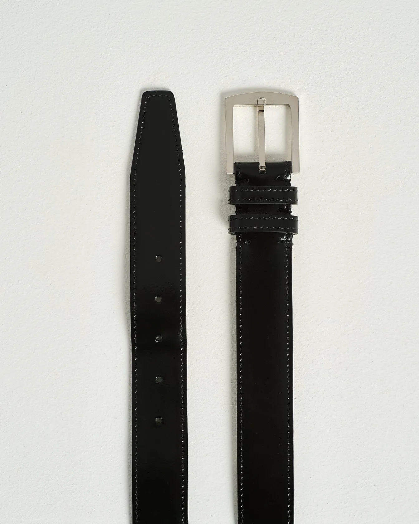 BLACK CALFSKIN BELT WITH POLISHED BUCKLE sold by Kiton product image thumbnail 3
