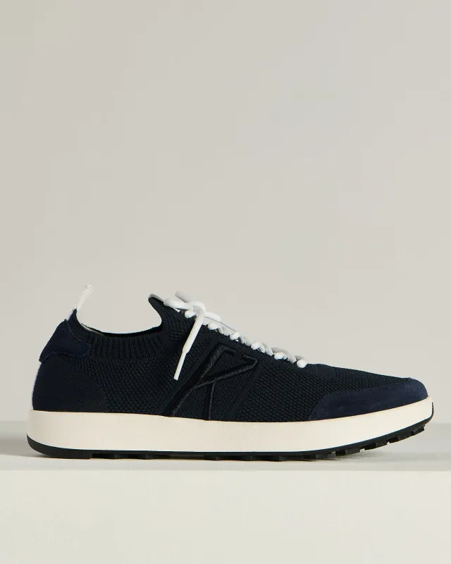 COTTON KNIT AND LEATHER SNEAKERS made by Kiton