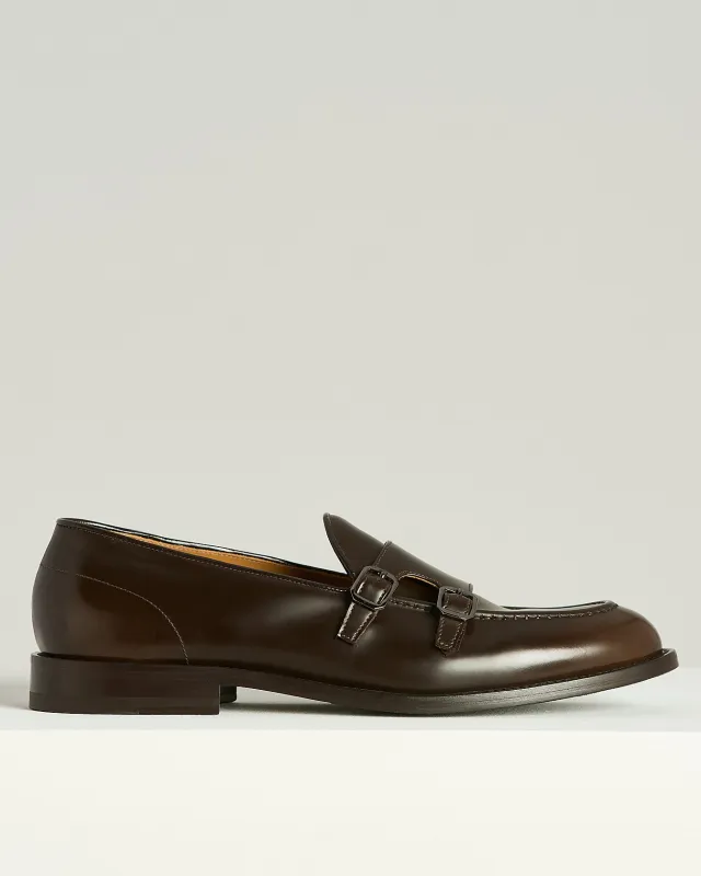 BRUSHED CALFSKIN DOUBLE MONK STRAP LOAFERS made by Kiton