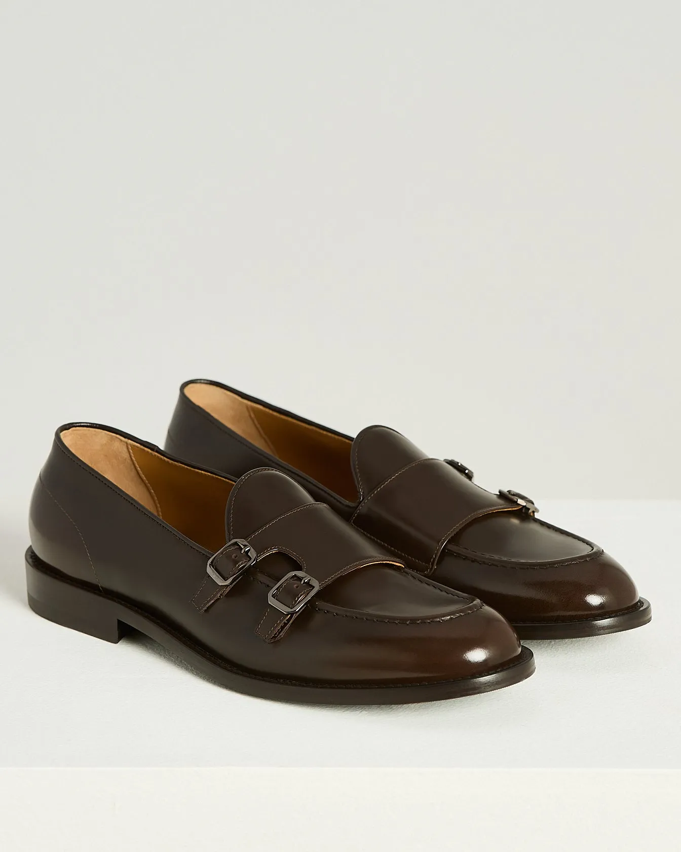 BRUSHED CALFSKIN DOUBLE MONK STRAP LOAFERS sold by Kiton product image thumbnail 2