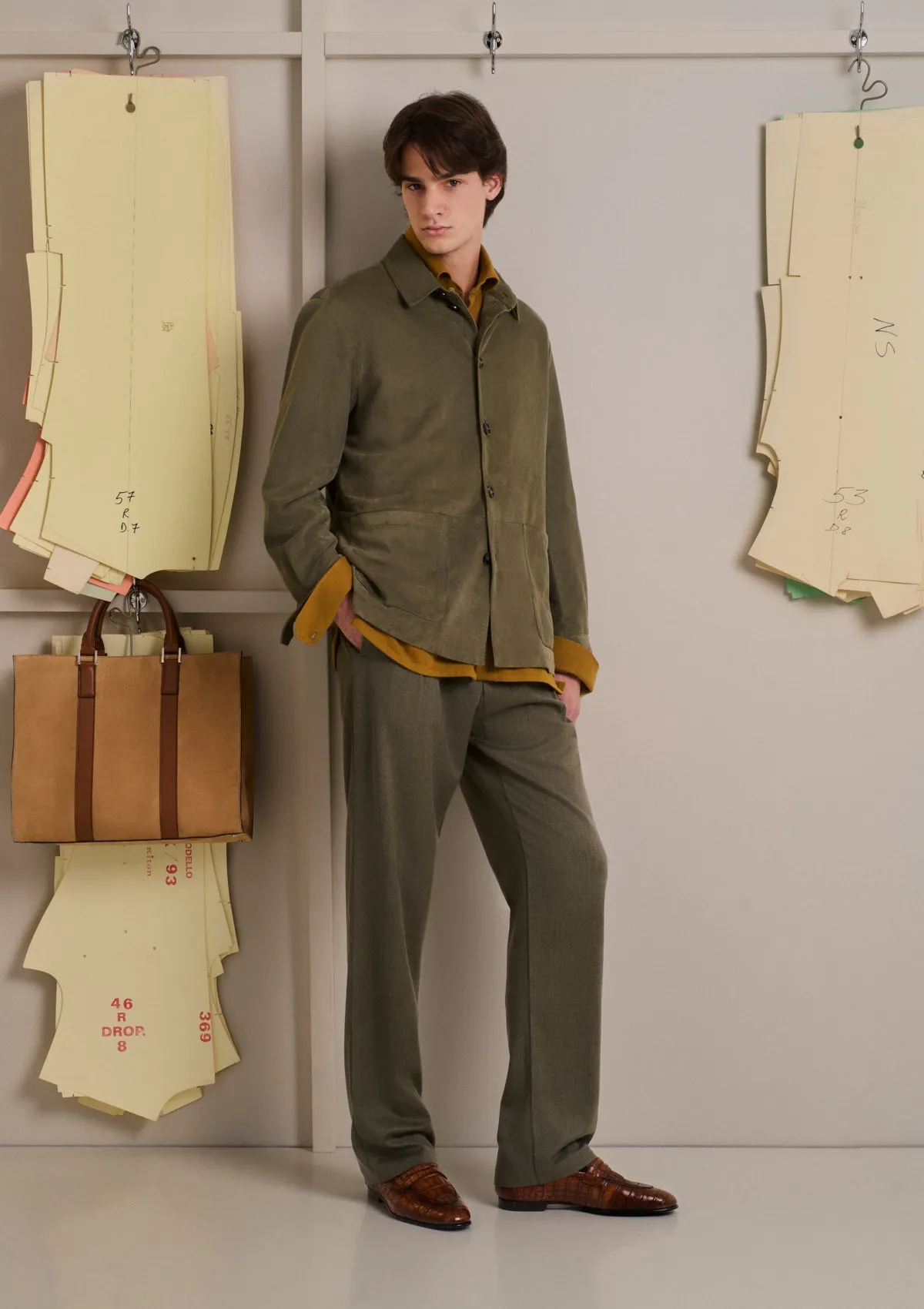 GREEN SUEDE LEATHER JACKET sold by Kiton product image thumbnail 4