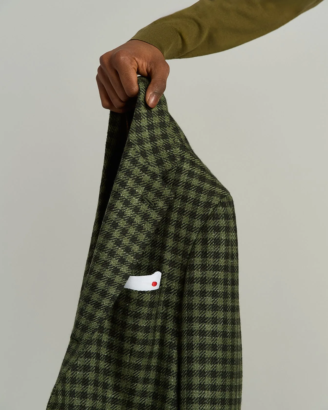 GREEN CHECKED SINGLE-BREASTED JACKET IN A PREMIUM BLEND sold by Kiton product image thumbnail 4