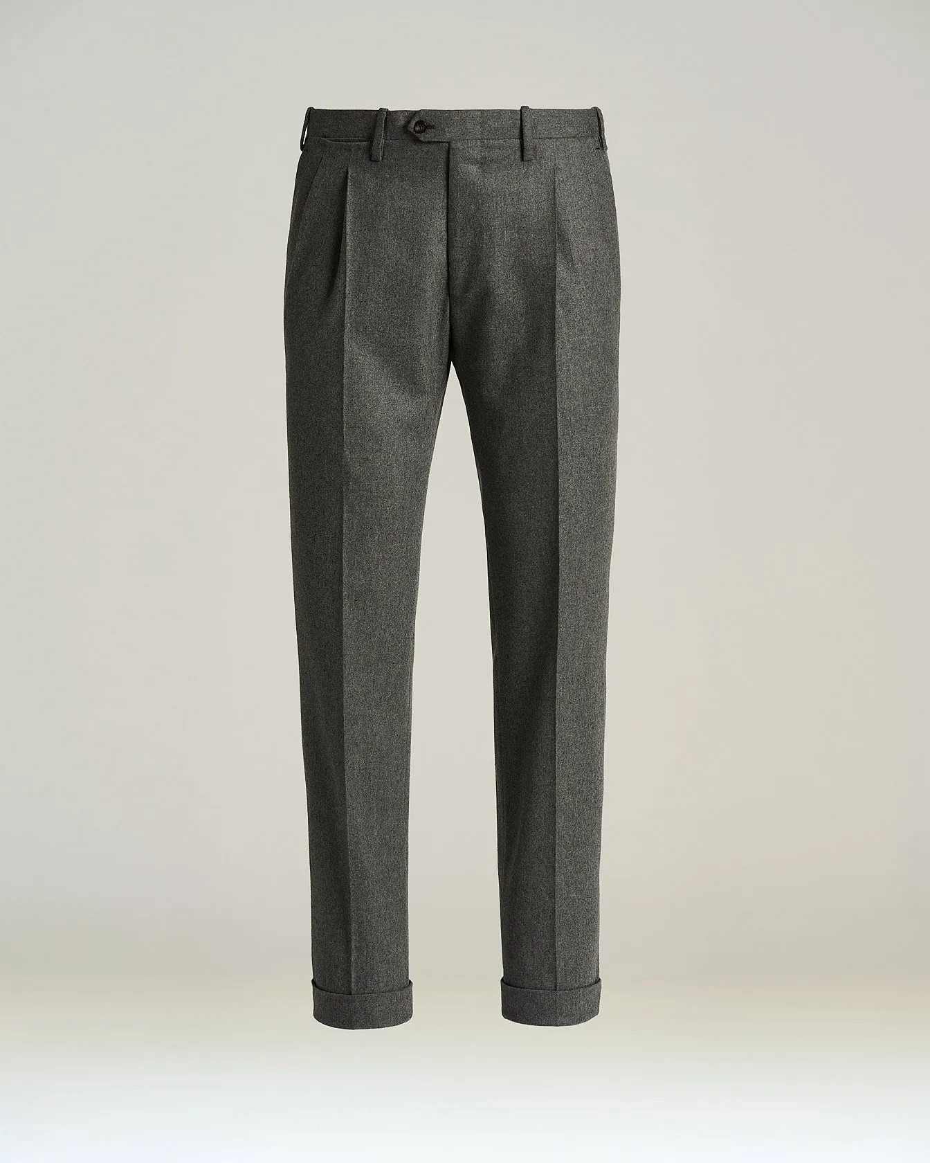 MEDIUM-GRAY WOOL TROUSERS WITH FRONT PLEATS sold by Kiton