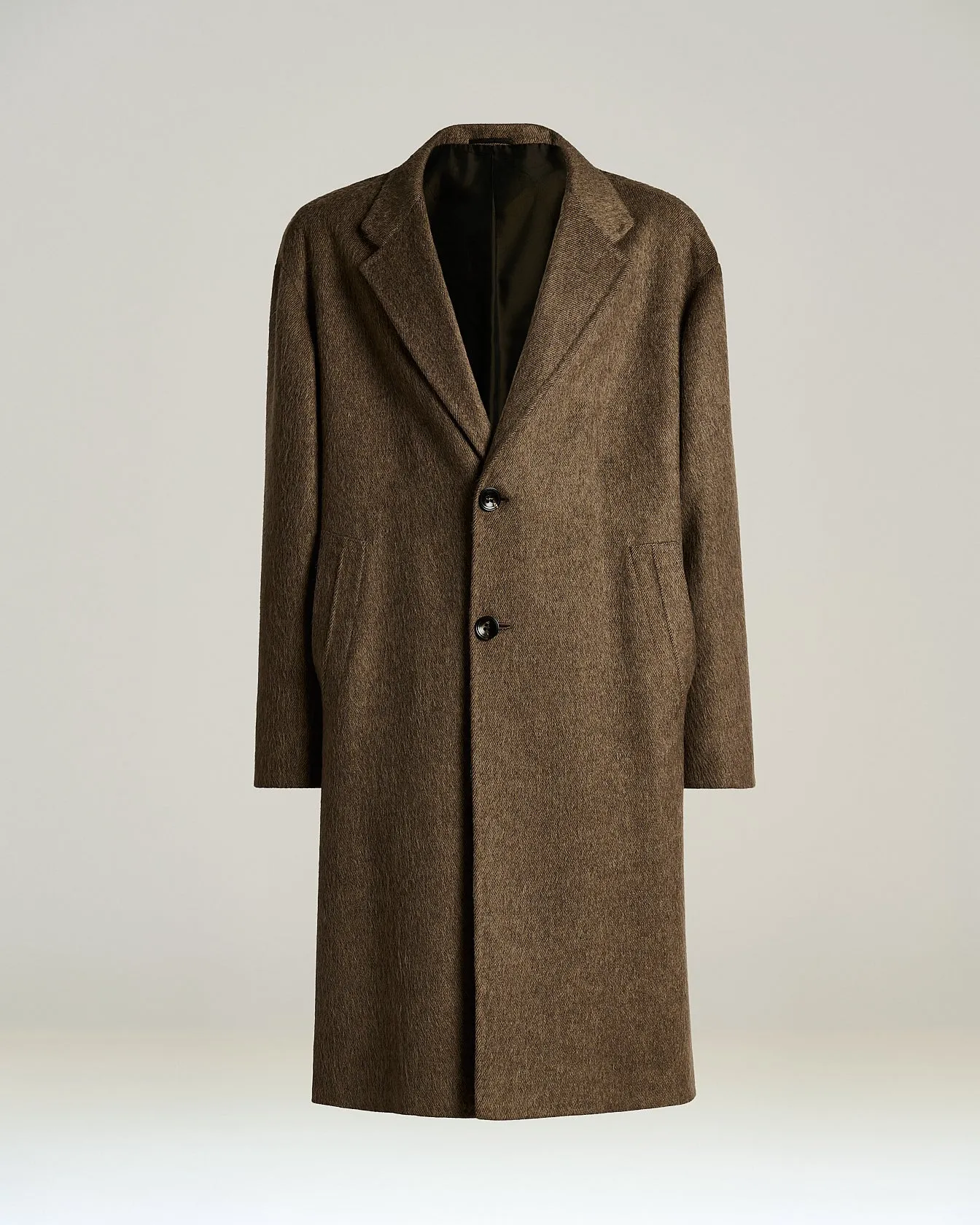 BEIGE CASHMERE-WOOL OVERCOAT sold by Kiton