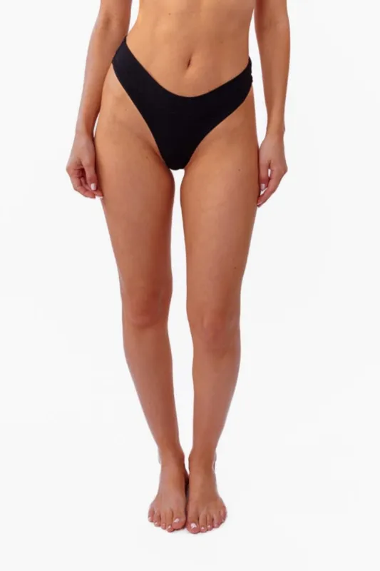 Onyx Black Thong made by Kittenish