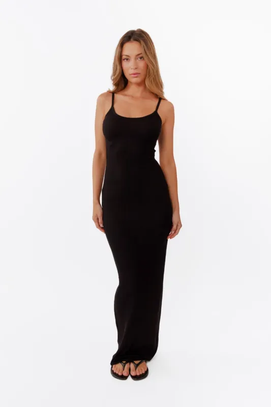 Onyx Black Maxi Dress made by Kittenish