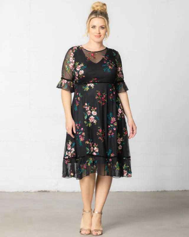 Wildflower Embroidered Dress sold by Kiyonna
