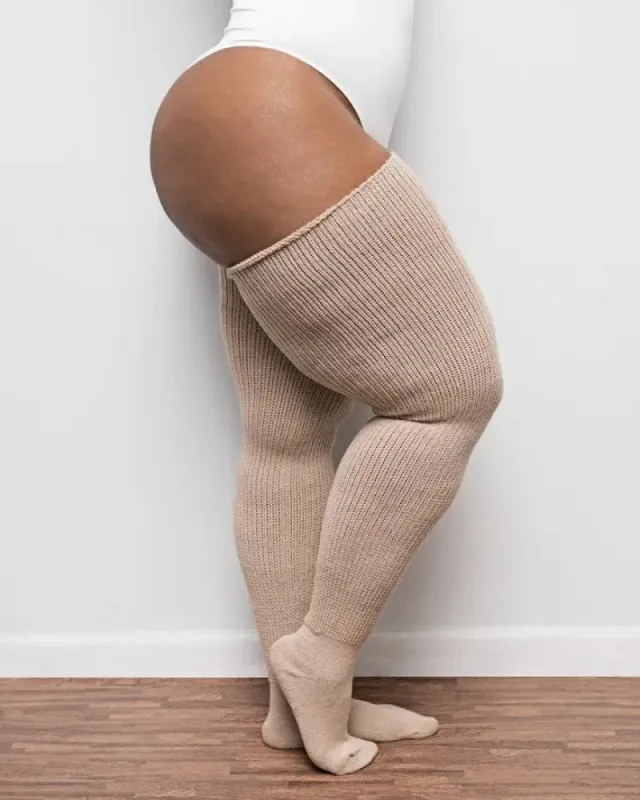 Cozy Plus Size Thigh High Knit Socks - Final Sale sold by Kiyonna