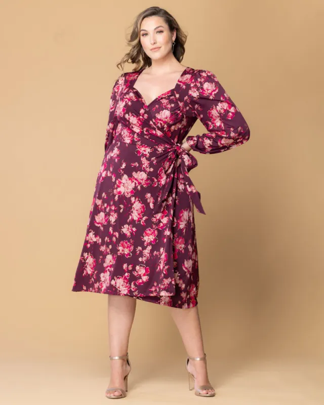 Socialite Sweetheart Sparkling Wrap Dress sold by Kiyonna