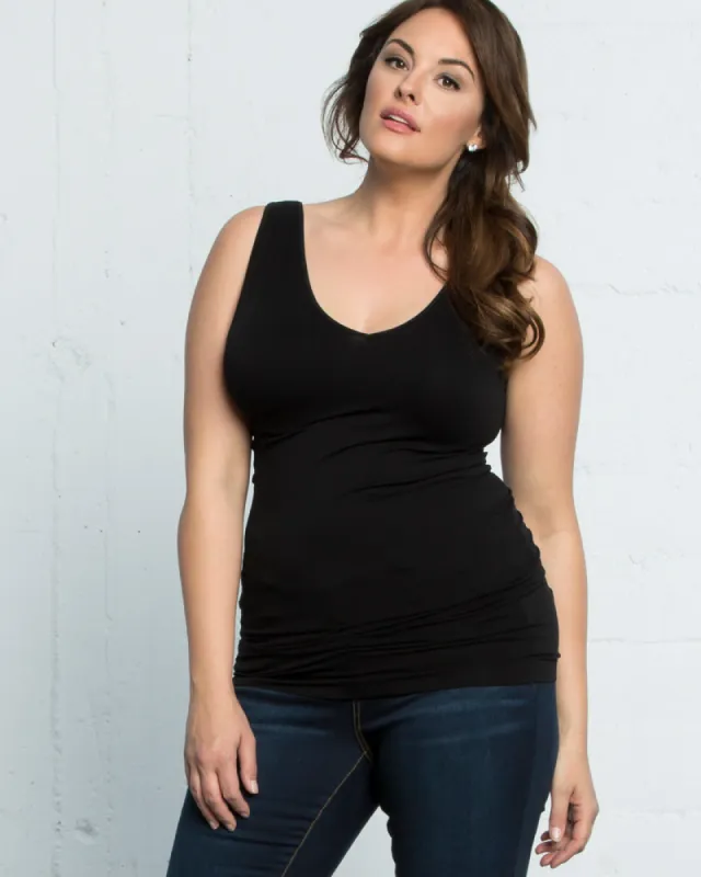 Plus Size V-Neck Tank by Skinnytees sold by Kiyonna