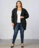 Open Front Faux Fur Cardigan with Pockets - Sale! sold by Kiyonna