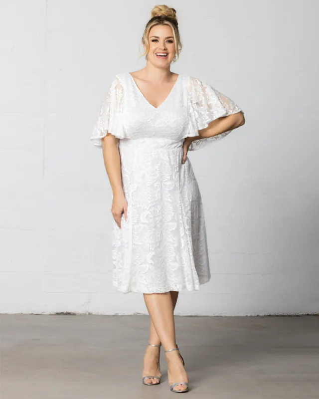 Genevieve Lace Flutter Sleeve Midi Dress - Sale! sold by Kiyonna