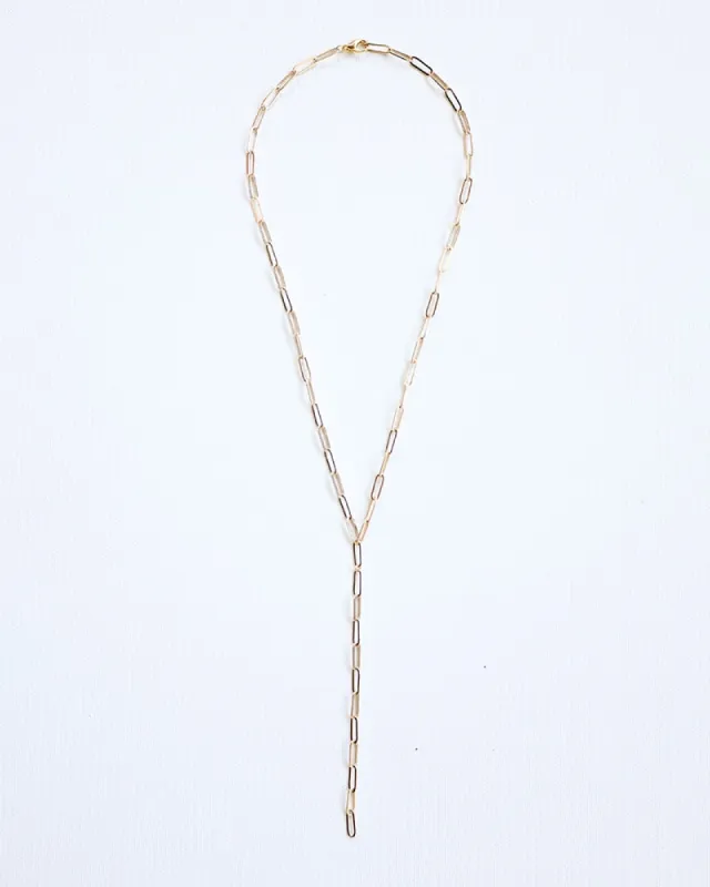 Chain Link Lariat Necklace sold by Kiyonna