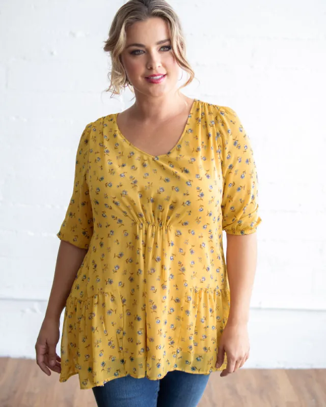 Cheryl Chiffon Tunic Top - Final Sale! sold by Kiyonna