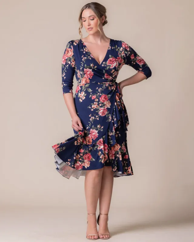 Flirty Flounce Wrap Dress sold by Kiyonna