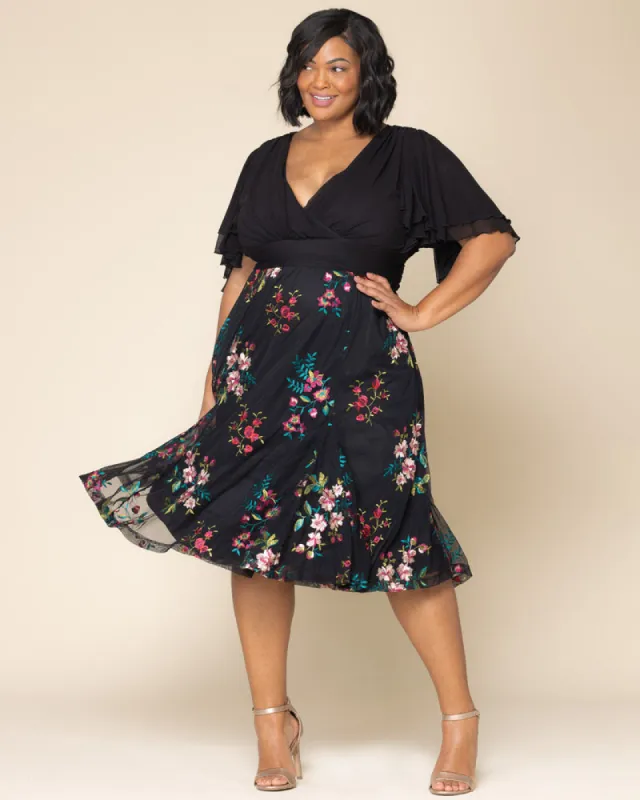 Lillian Embroidered Cocktail Dress sold by Kiyonna