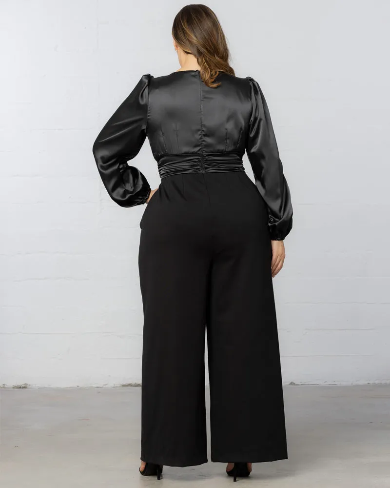Refined Satin Jumpsuit sold by Kiyonna product image thumbnail 5