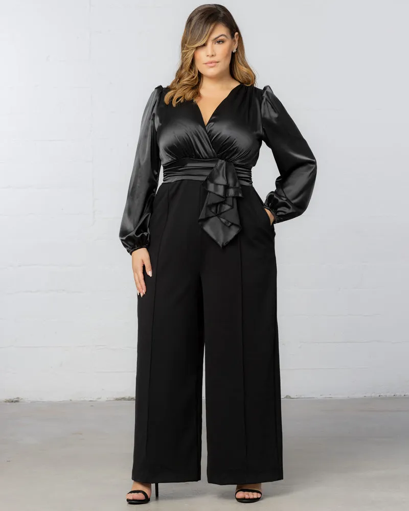 Refined Satin Jumpsuit sold by Kiyonna product image thumbnail 4
