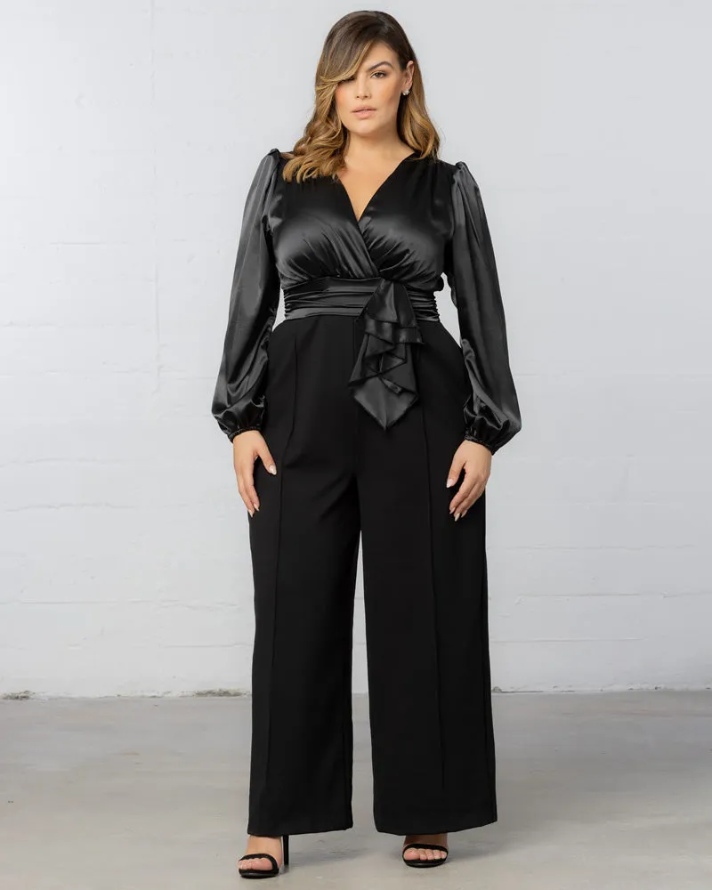 Refined Satin Jumpsuit sold by Kiyonna product image thumbnail 3
