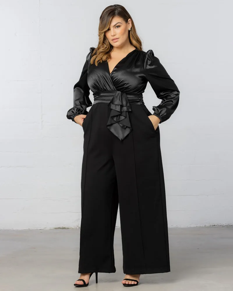 Refined Satin Jumpsuit sold by Kiyonna product image thumbnail 2