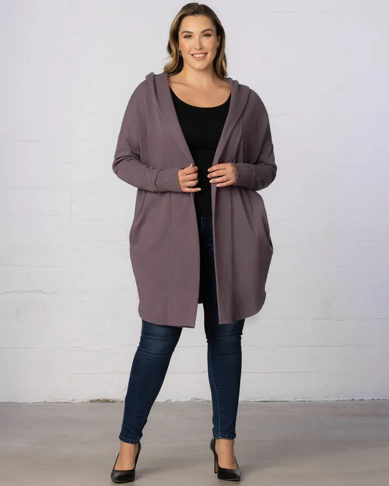 Open Front Longline Hooded Cardigan - Final Sale! sold by Kiyonna product image thumbnail 2
